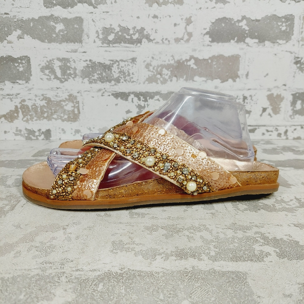 Free People Beaded Tan Sandals